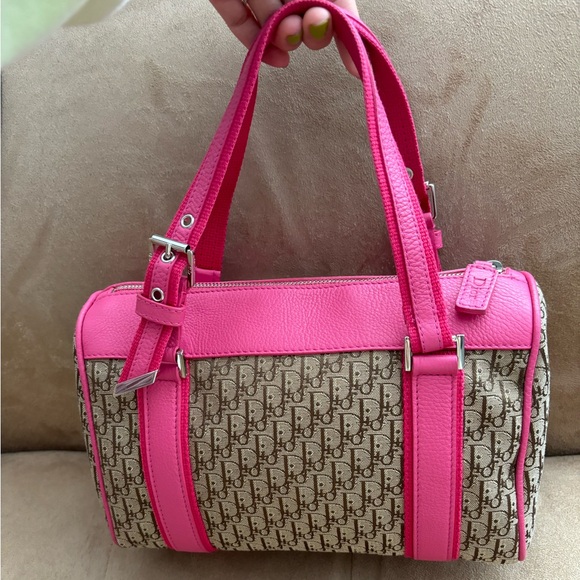 VINTAGE DIOR PINK TROTTER BOWLER BAG in great condition!!! - Picture 2 of 6